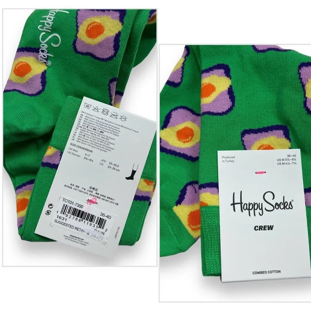 🆕 2 Pair Eggs Avocado Toast Socks & New York City Skyline Graphic Novelty Socks